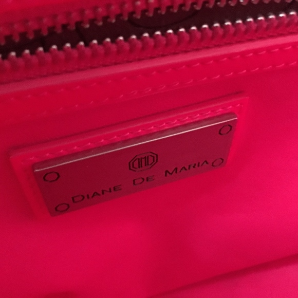 RARE Diane De Maria Bonnie Rose-103 Neon Pink Handbag - Picture 6 of 16